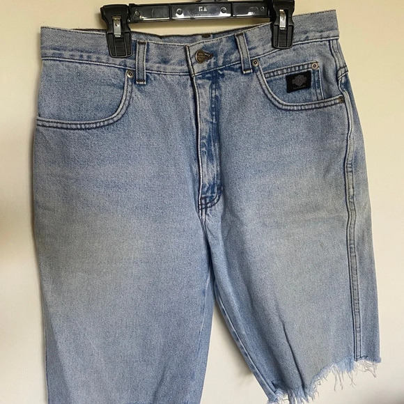 Vintage Denim Harley Davidson Biker Shorts - size 10 - Picture 1 of 8